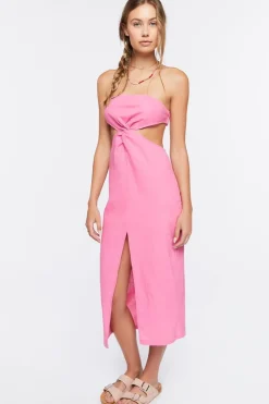 Twisted Strapless Midi Dress