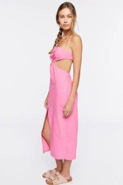 Twisted Strapless Midi Dress