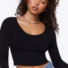 Underbust Long-Sleeve Crop Top