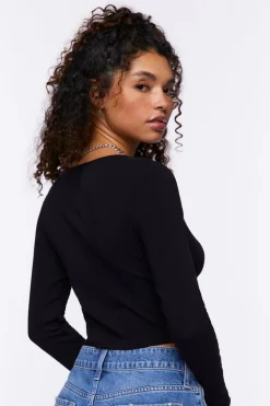 Underbust Long-Sleeve Crop Top