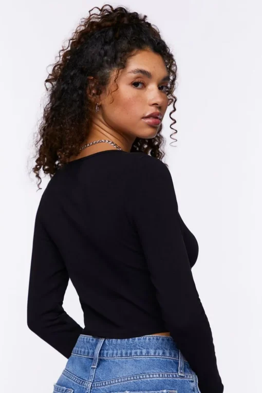 Underbust Long-Sleeve Crop Top