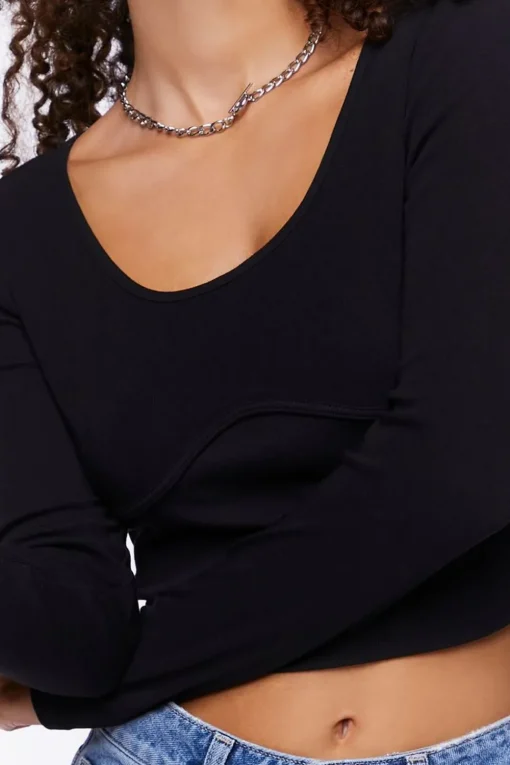 Underbust Long-Sleeve Crop Top