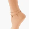 Upcycled Butterfly Charm Anklet Set
