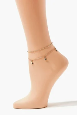 Upcycled Butterfly Charm Anklet Set