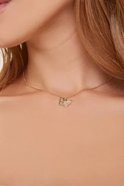 Upcycled Butterfly Charm Necklace