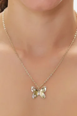 Upcycled Butterfly Pendant Necklace