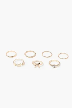 Upcycled Butterfly Ring Set