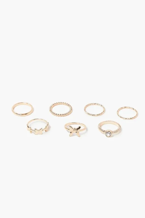 Upcycled Butterfly Ring Set