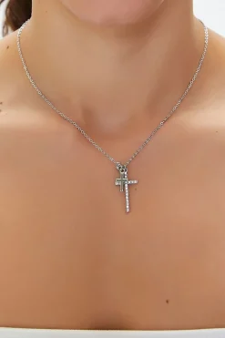 Upcycled Cross Charm Necklace