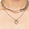 Upcycled Heart Pendant Necklace Set