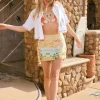 Vacation Postcard Print Mini Skirt