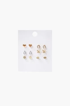 Variety Stud Charm Earring Set