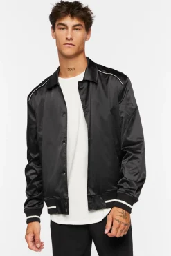 Varsity-Trim Bomber Jacket