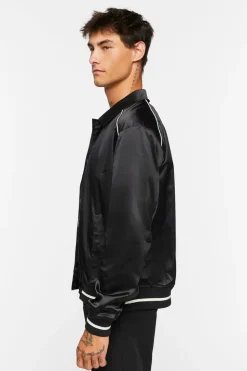 Varsity-Trim Bomber Jacket