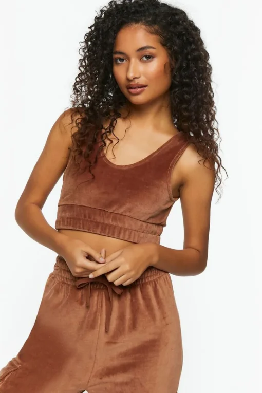Velour Cropped Tank Top
