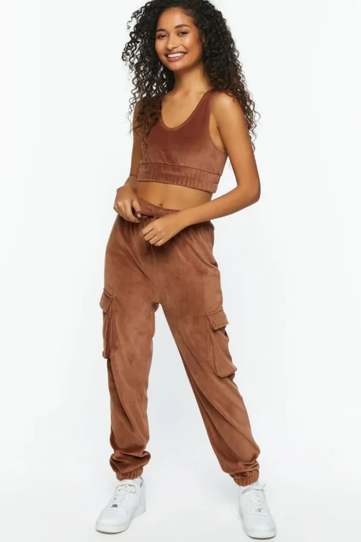 Velour Cropped Tank Top