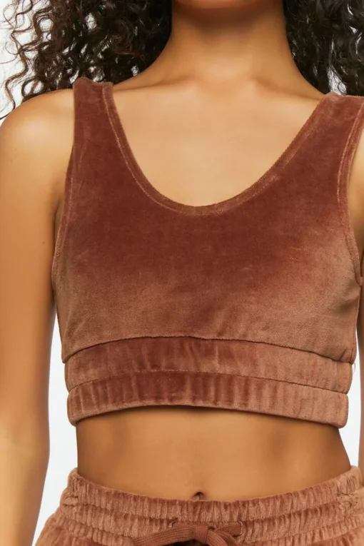 Velour Cropped Tank Top