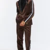Velour Drawstring Slim-Fit Pants