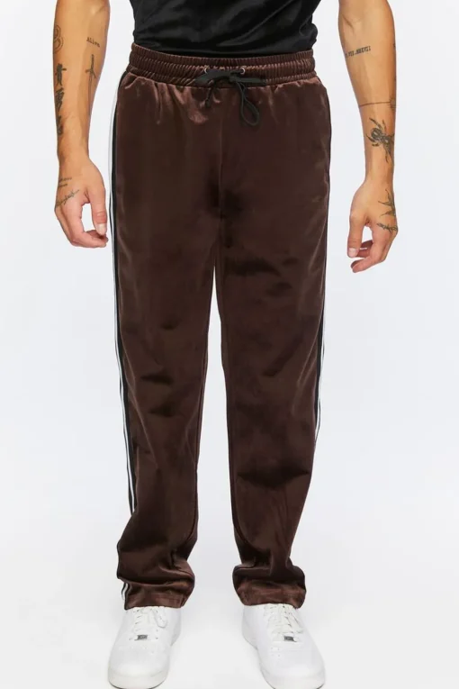 Velour Drawstring Slim-Fit Pants