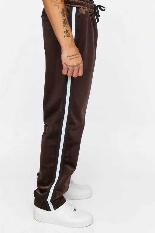 Velour Drawstring Slim-Fit Pants