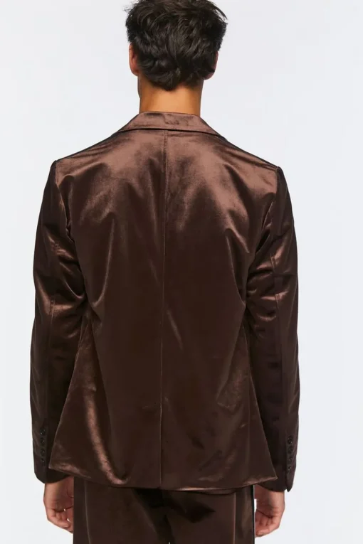 Velour Peak-Lapel Blazer