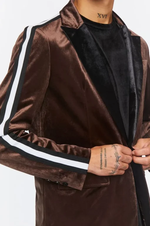 Velour Peak-Lapel Blazer