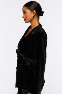 Velvet Belted Blazer