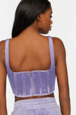 Velvet Bustier Crop Top