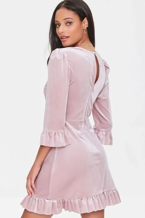 Velvet Flounce Mini Dress