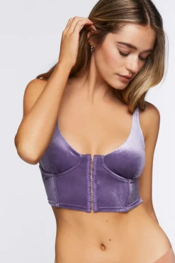 Velvet Hook-And-Eye Bra