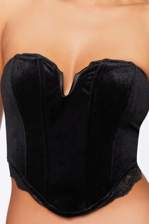 Velvet Lace-Up Corset