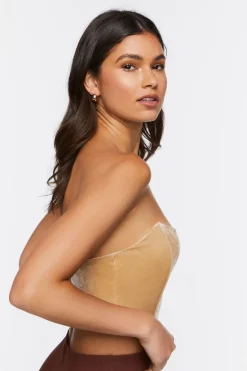 Velvet One-Shoulder Crop Top