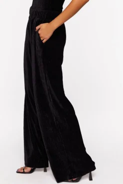 Velvet Wide-Leg Pants