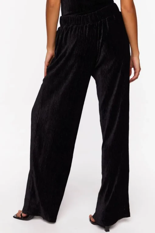 Velvet Wide-Leg Pants