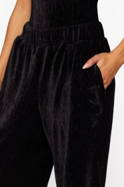Velvet Wide-Leg Pants