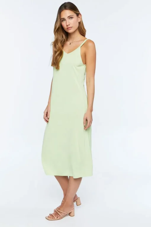 V-Neck Midi Cami Dress