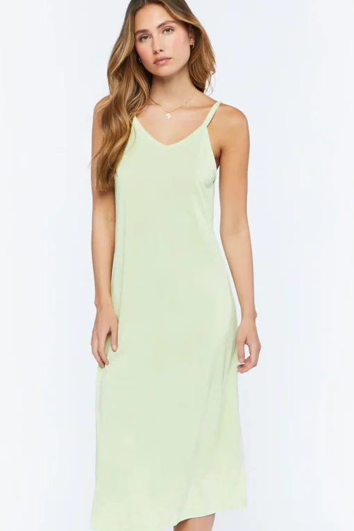 V-Neck Midi Cami Dress