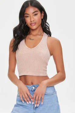 Waffle Knit Cropped Tank Top