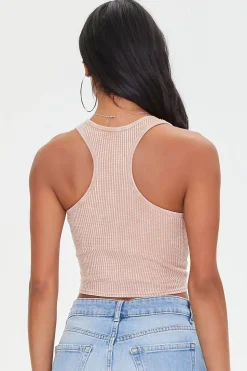 Waffle Knit Cropped Tank Top