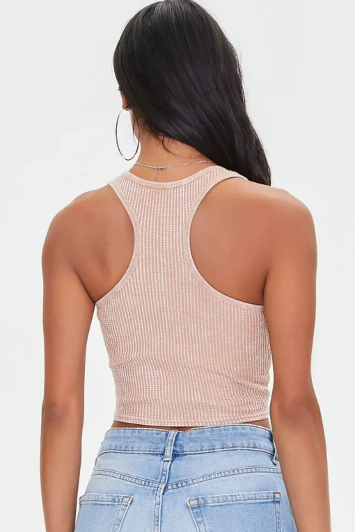 Waffle Knit Cropped Tank Top