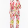 Watercolor Floral Plisse Pants