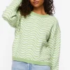 Wave Drop-Sleeve Sweater
