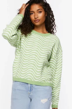 Wave Drop-Sleeve Sweater