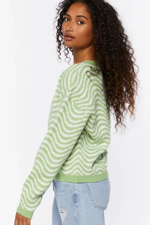 Wave Drop-Sleeve Sweater