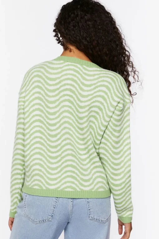 Wave Drop-Sleeve Sweater