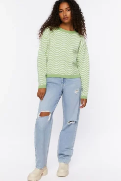 Wave Drop-Sleeve Sweater