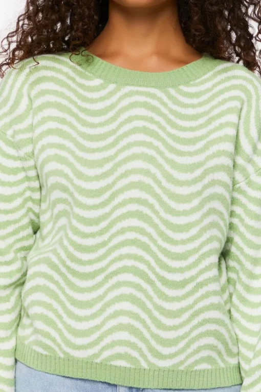 Wave Drop-Sleeve Sweater