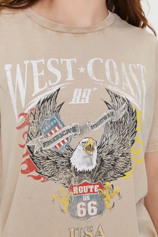 West Coast Graphic T-Shirt Dress