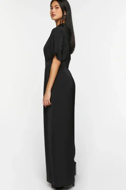 Wide-Leg Button-Front Jumpsuit