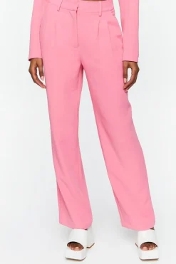 Wide-Leg Mid-Rise Trousers